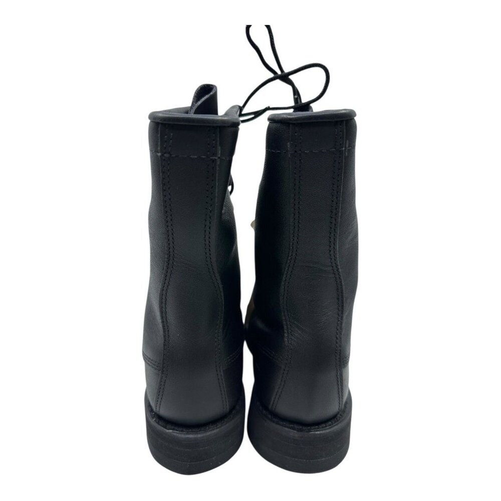 Vtg Addison Military Men Black Sz 5 Boots 581032 USA New Punk Grunge Police Tag - Picture 5 of 14
